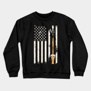 Craft Beer On Tap American Flag Crewneck Sweatshirt